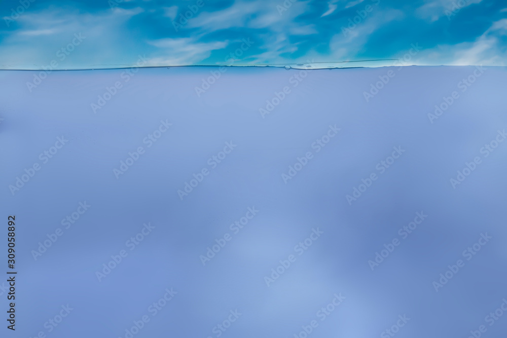 the ocean or sea water waterline, sea and underwater view, abstract design