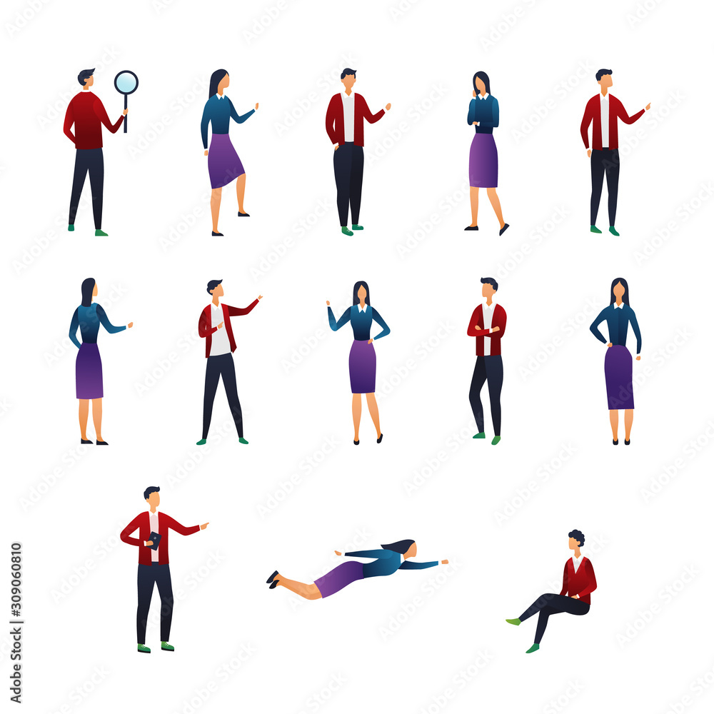 Collection Creative Various Lifestyle Character. Set of Crowd of People Performing Activity. Flat style. Vector Illustration