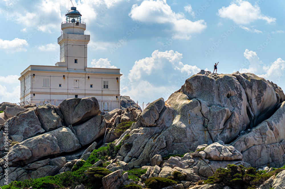 Capo Testa Lighthouse on Sardinia (Italy, popular travel destination in Europe) Capo Testa Lighthouse on Sardinia (Italy, popular travel destination in Europe)