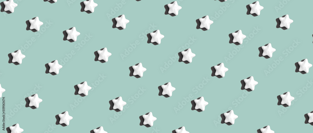 Star shaped small sugar candies - flat lay