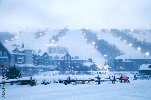Blue Mountain Village in winter time, Ontario, Canada