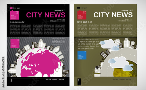 Vector illustration with urban landscape