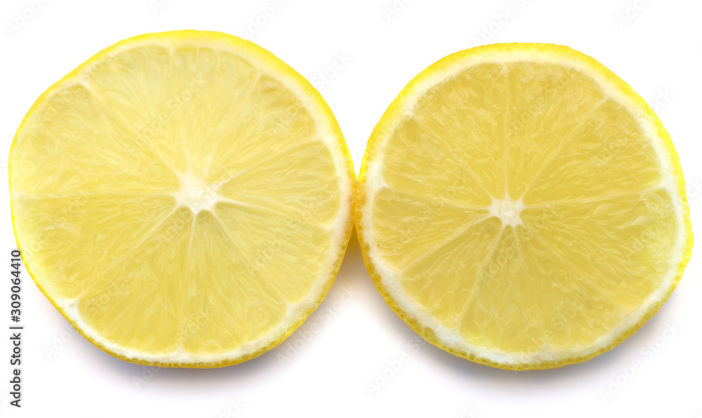 Two lemon slices. Two lemon slices.