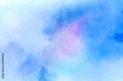 Blue and pink gradient watercolor background Abstract modern painting .  Textured background in  blue tones . Painted paper , canvas , wall . © Aurelia's Dreams