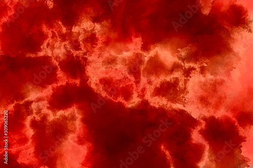 Abstract modern painting . Painted paper , canvas , wall . Textured background in red tones. Lava , fire , flames
