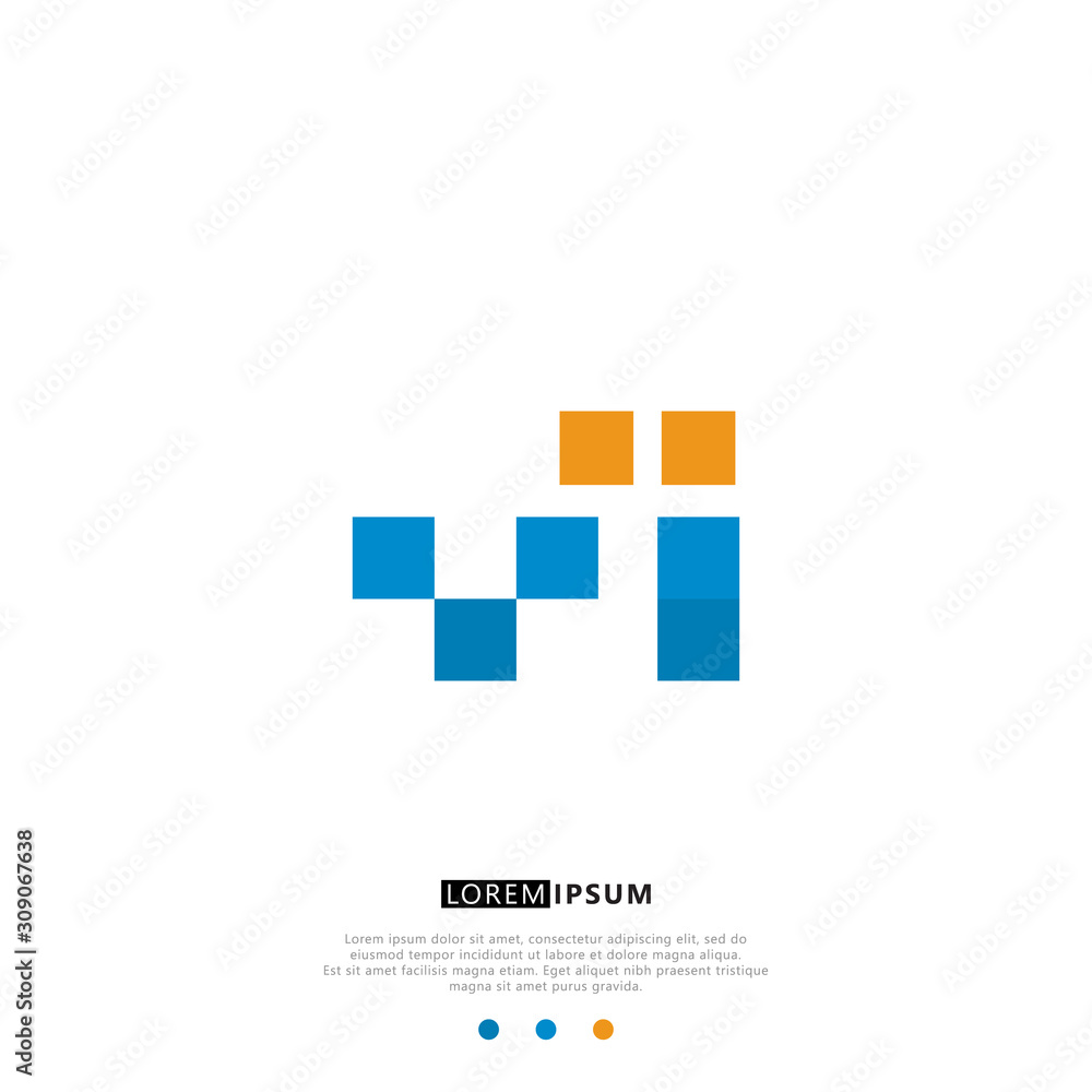 VI V I Logo Monogram with Blue and yellow Colors. modern letter logo design VI V I Logo Monogram with Blue and yellow Colors. modern letter logo design