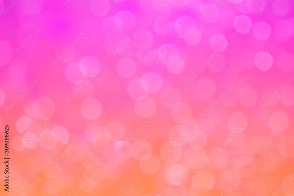 Abstract background. Distribution of white bokeh on a delicate pink background  
