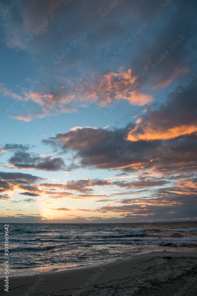 Ionian sea, sunset, italy
