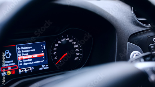 Car speedometer with information display