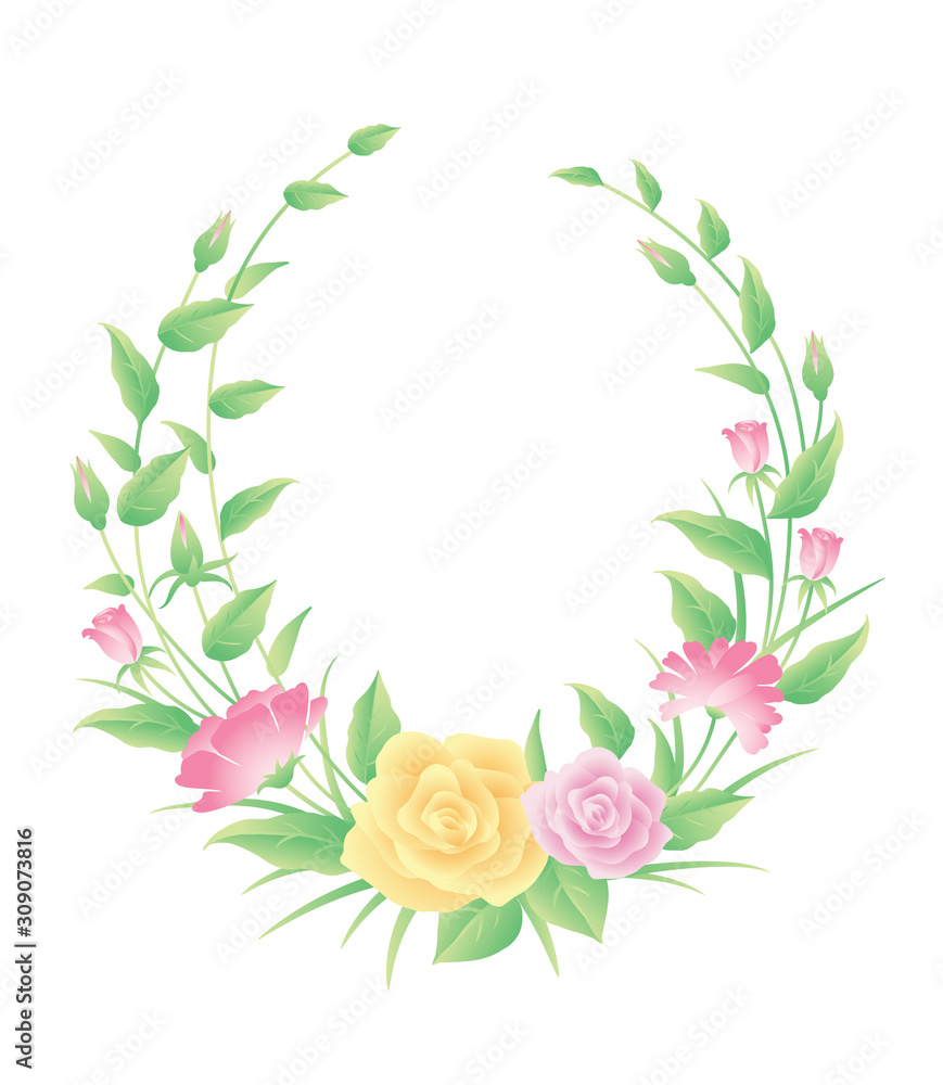 Obraz premium Beautiful floral frame decoration good use for label