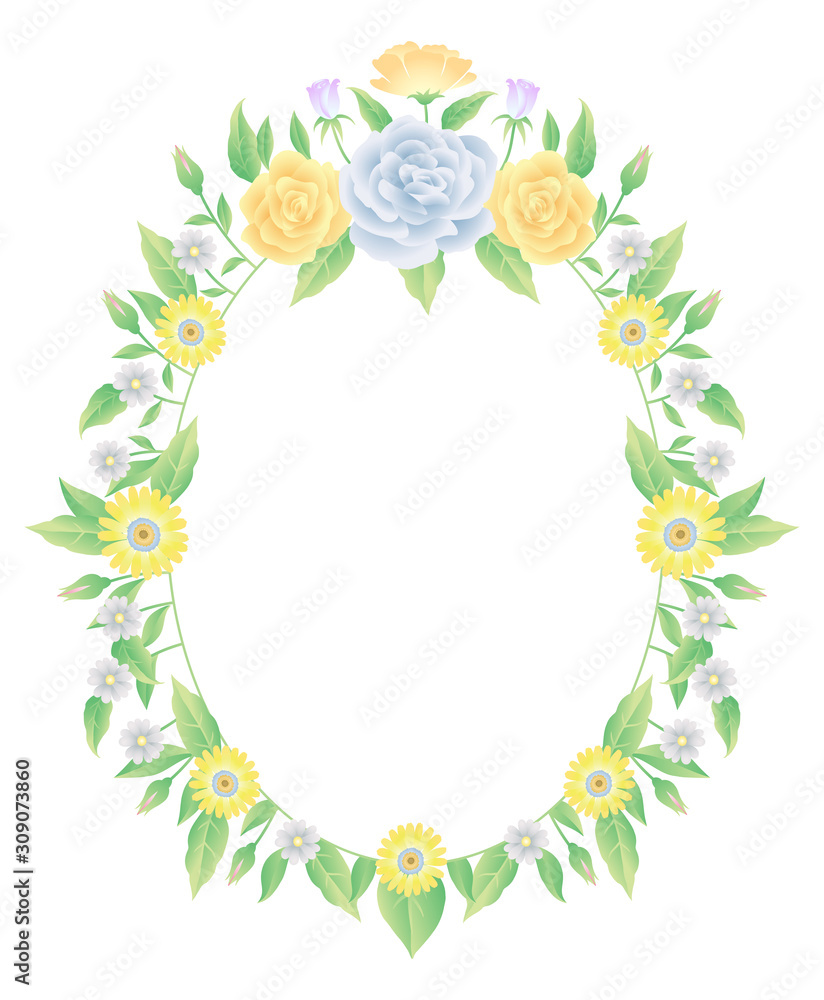 Fototapeta premium Floral frame decoration good use for label, cover design or any design you want