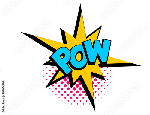 Pow speech bubble pop art comic text