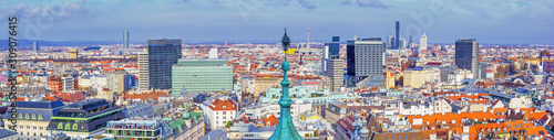 Cityscape - top view of the city of Vienna from the south tower of St. Stephen's Cathedral, Austria