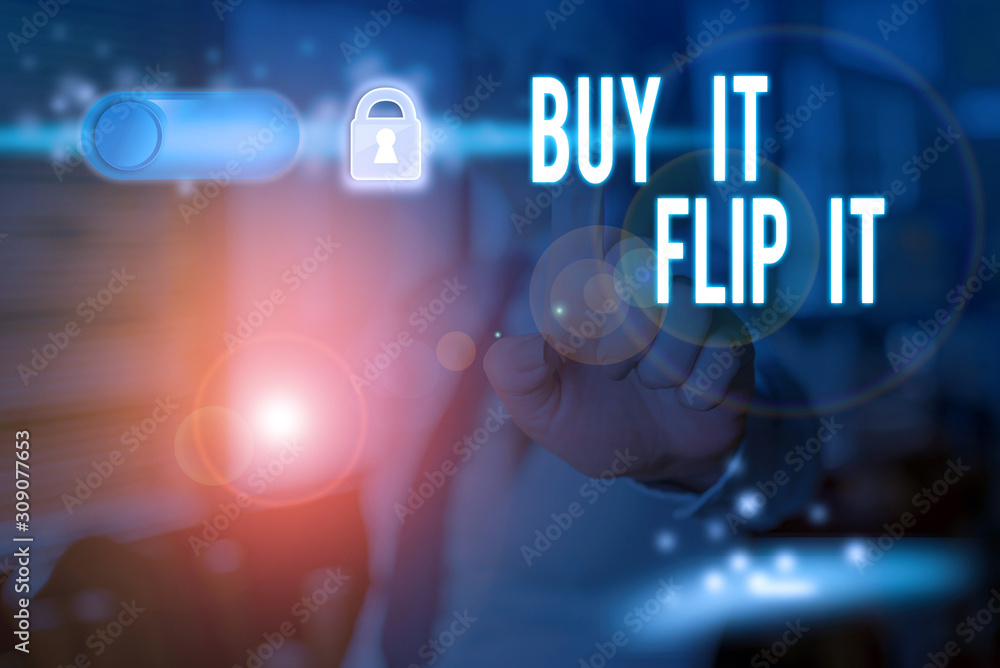Text sign showing Buy It Flip It. Business photo text Buy something fix them up then sell them for more profit Text sign showing Buy It Flip It. Business photo text Buy something fix them up then sell them for more profit
