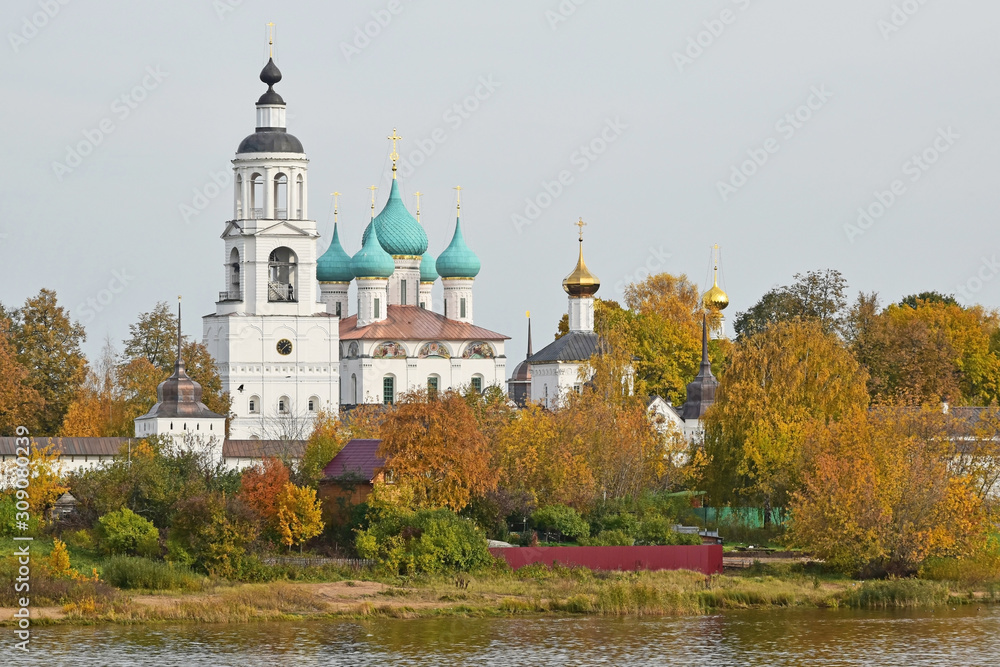 Beautiful monastery along the Volga River, Russia