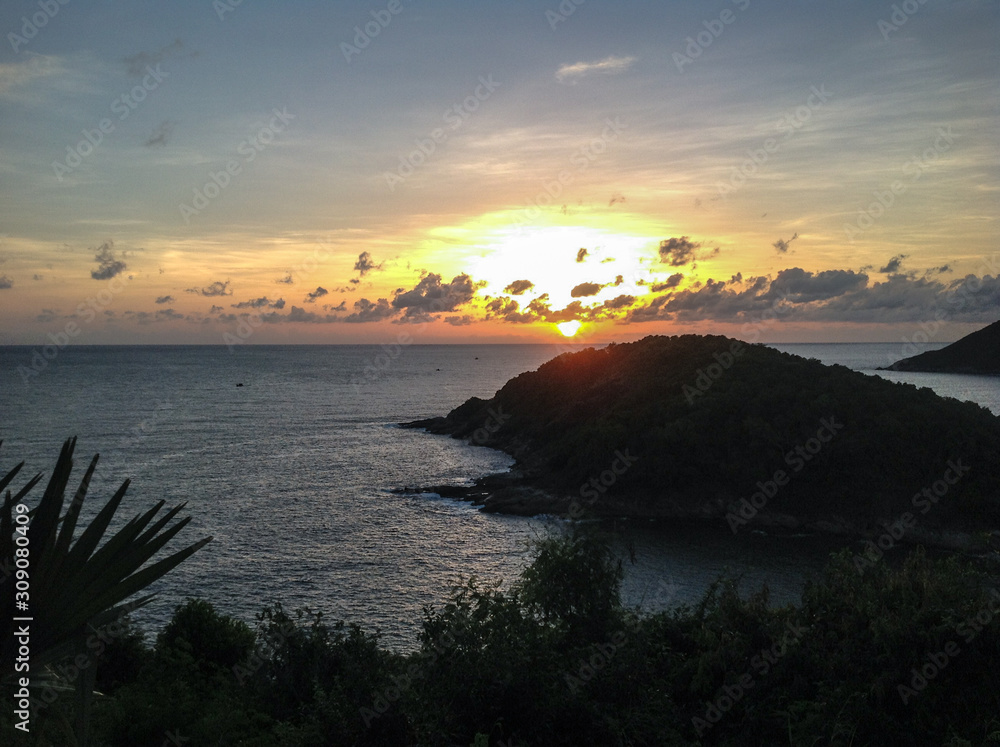 The most beautiful sunset viewpoint in Thailand, Phromthep Cape, Phuket Province, Thailand