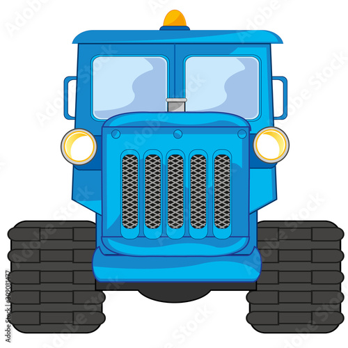 Vector illustration of the cartoon blue crawler type frontal