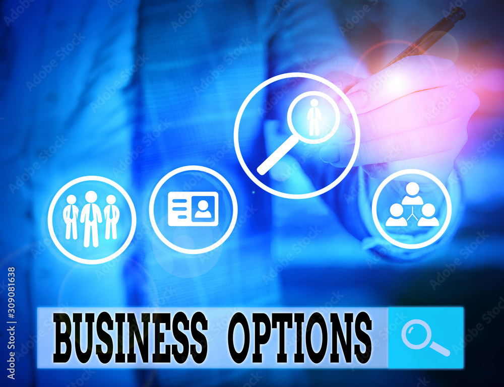 Writing note showing Business Options. Business concept for one thing that can be chosen from a set of possibilities Writing note showing Business Options. Business concept for one thing that can be chosen from a set of possibilities