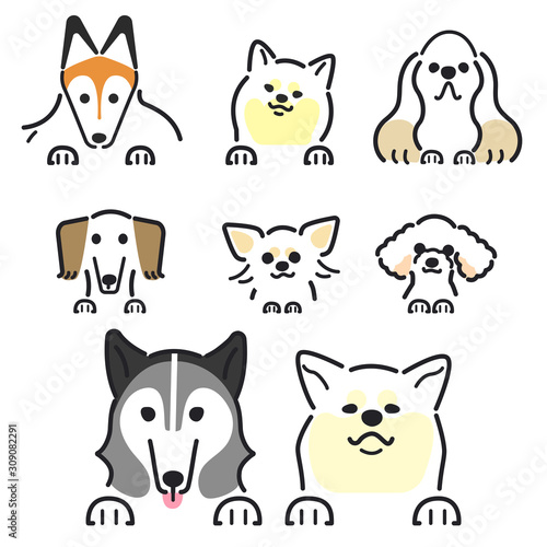 犬　ポーズ　表情　セット　飾り