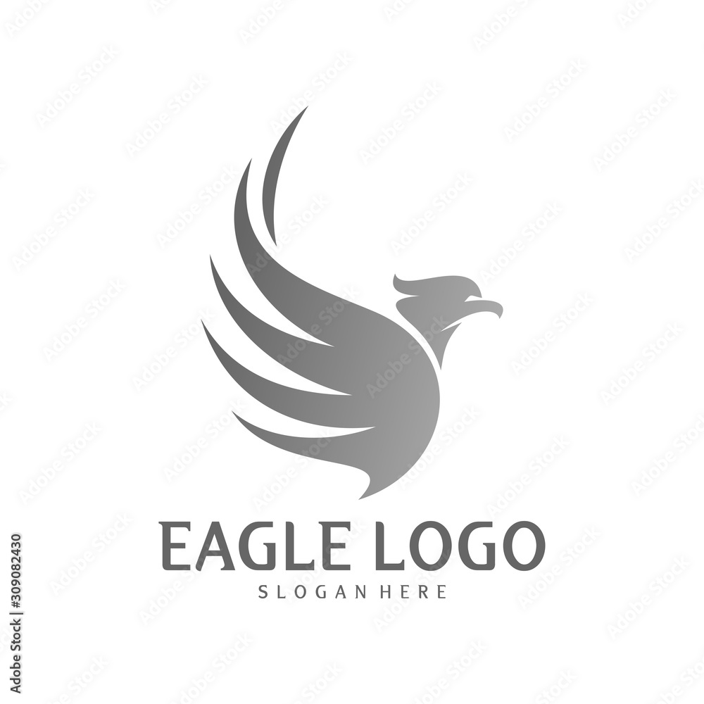 Obraz premium Eagle logo design vector, Phoenix logo concept, Simple Eagle logo template, Icon Symbol, Creative design
