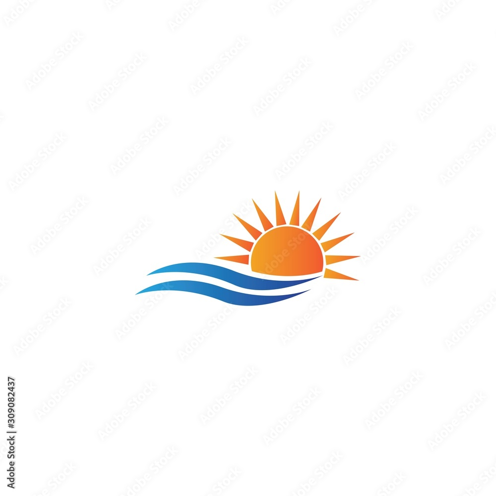 Sun logo template vector