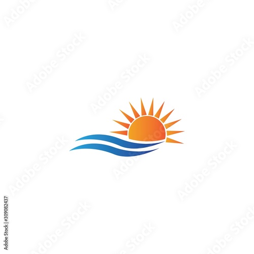 Sun logo template vector
