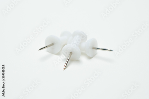 Close up of White pin  on white background © chalongrat