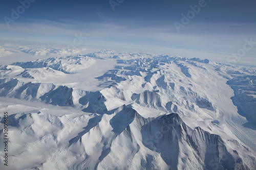 Aerial view of Antarctic Mountains, in flight