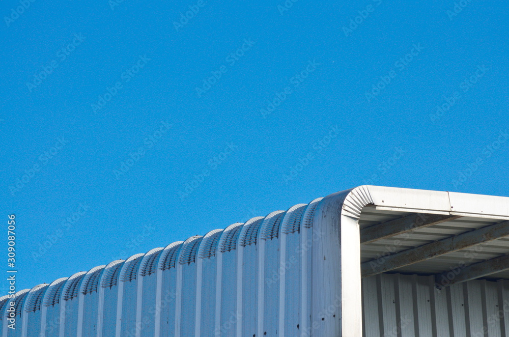 Building roof pattern on sky background. Exterior decoration. Building roof pattern on sky background. Exterior decoration.