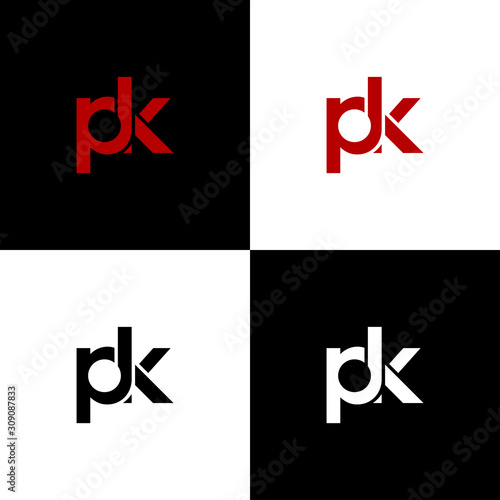 PK logo. Company logo. Monogram design. Letters P and K.