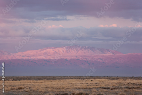 steppe near the mountains. Western Mongolia