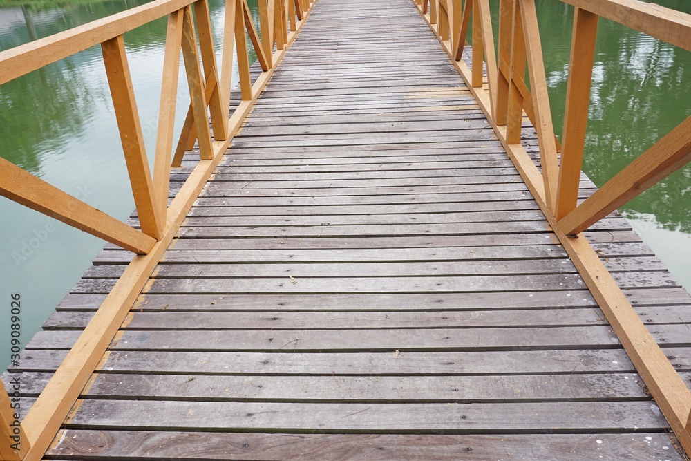 Fototapeta premium wooden bridge in forest
