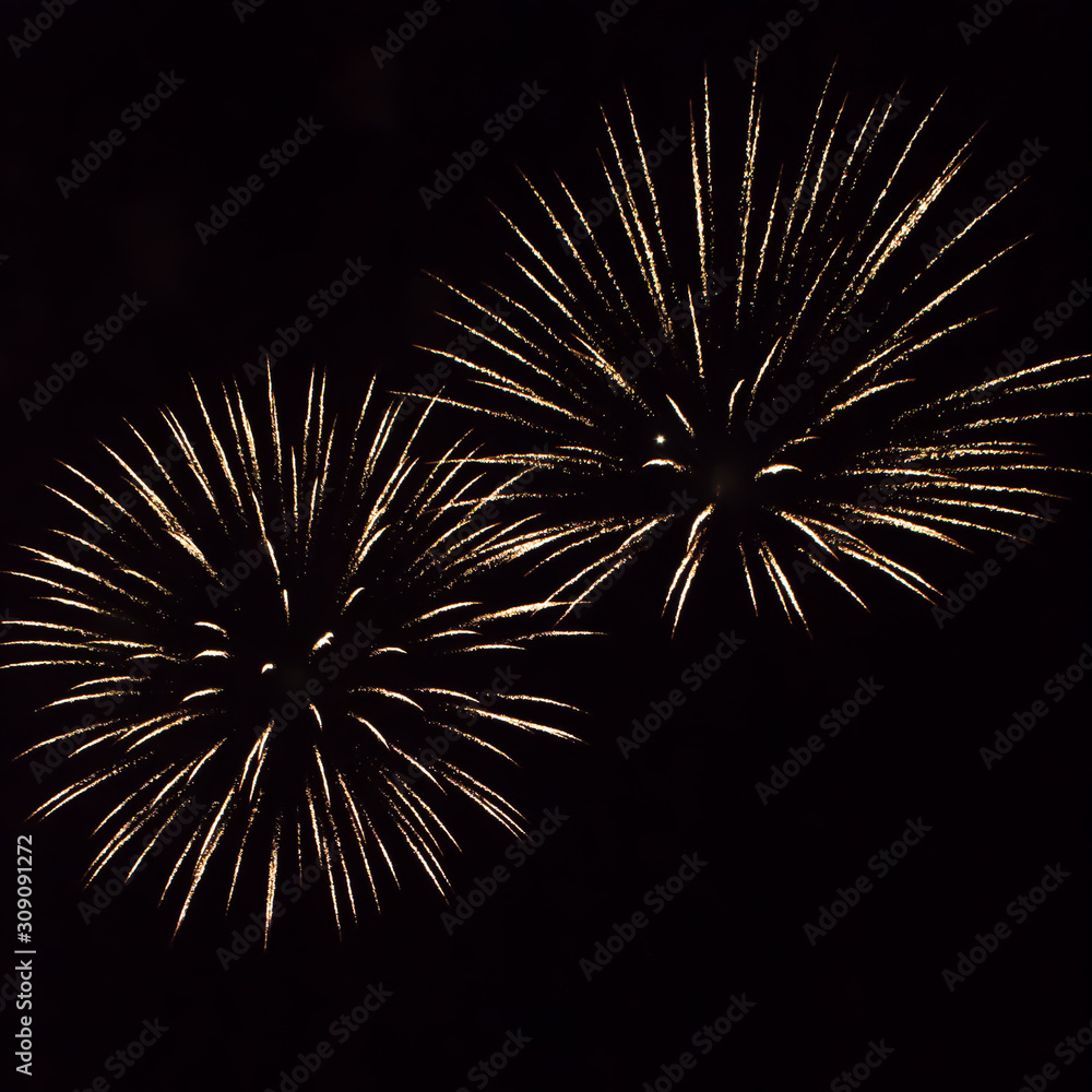 Wonderful Fireworks on dark sky Wonderful Fireworks on dark sky