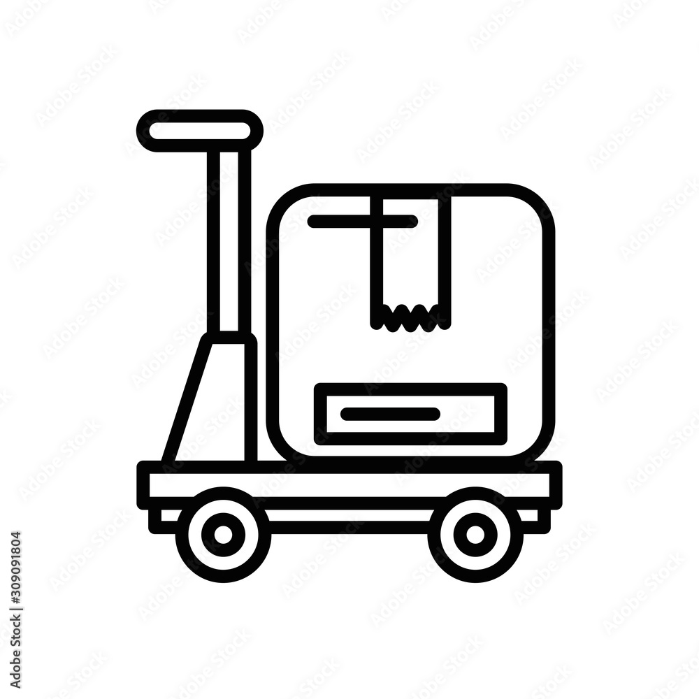 cart with box carton postal service