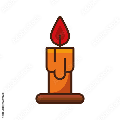 paraffin candle fire isolated icon