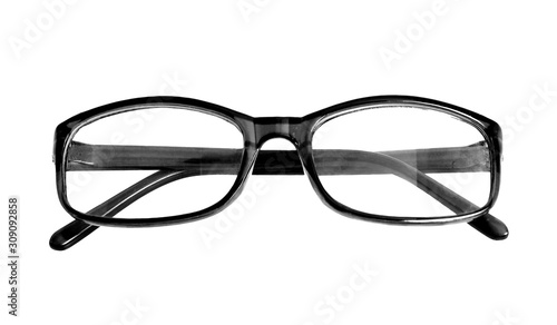 Spectacles ,Black glasses isolated on white with clipping path