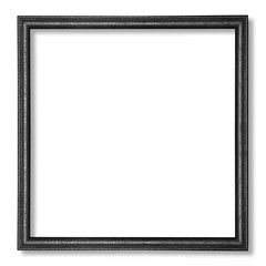 black wooden frame isolated on white background with clipping path