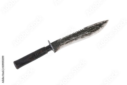 Photo Hiking knife isolated on white background with clipping path.