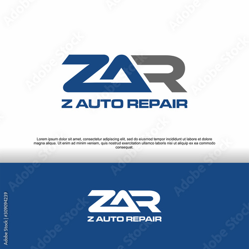 ZAR initial logo for auto repair and automotive