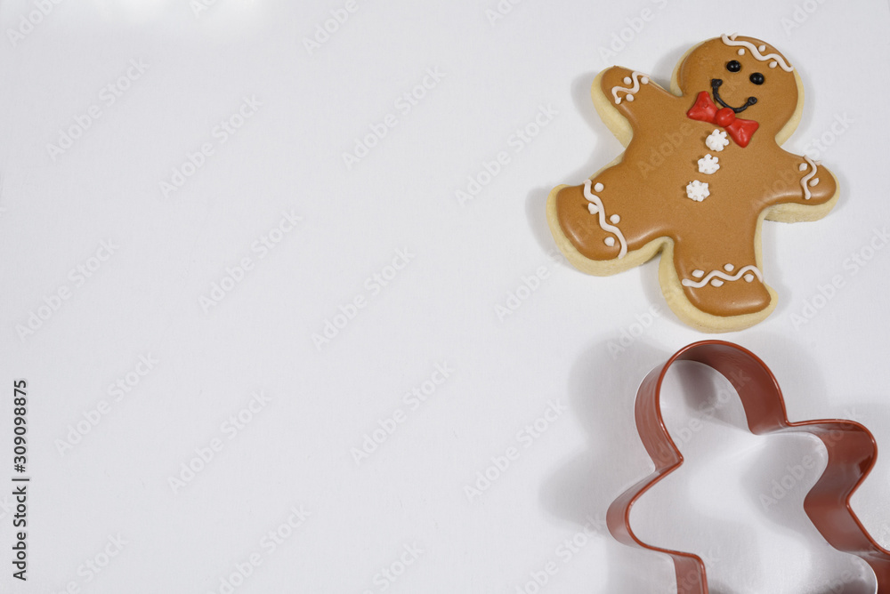 christmas gingerbread man cookie and cutter