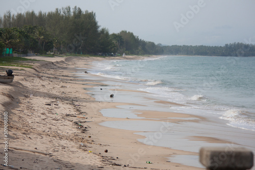 White waves on the beach