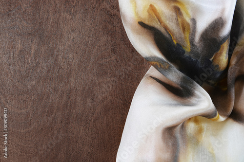 Silk colored fabric on dark...