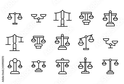 Simple set of scale modern thin line icons.