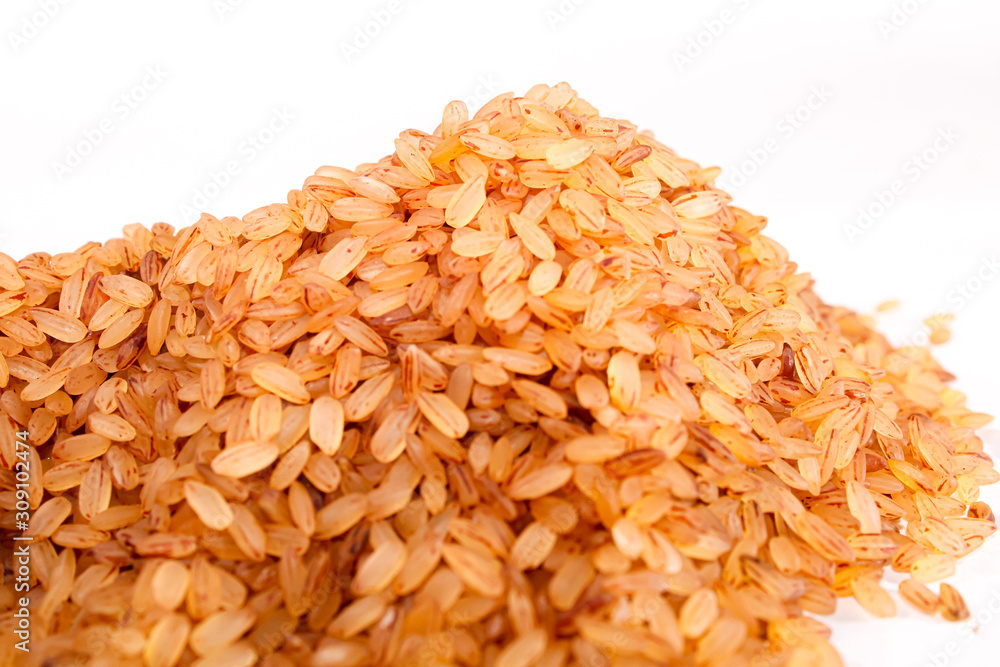 Close up Rice devzira Red with white background Close up Rice devzira Red with white background