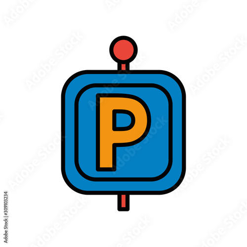 parking zone signal isolated icon