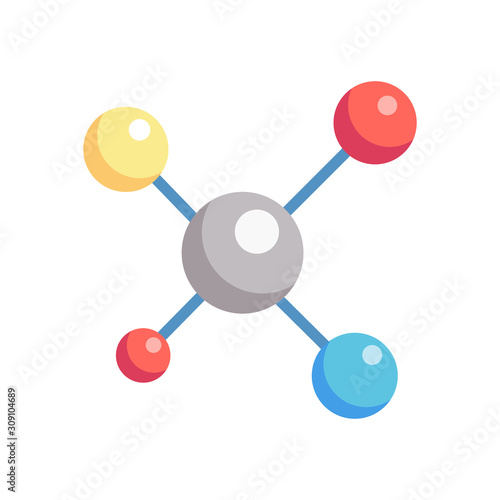 atom icon, atom vector symbol, chemistry & science research.