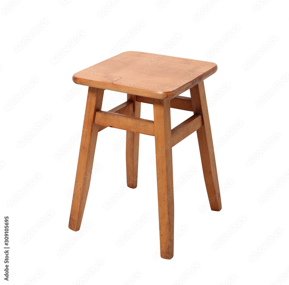 Wooden stool. Isolated with handmade clipping path. Wooden stool. Isolated with handmade clipping path.