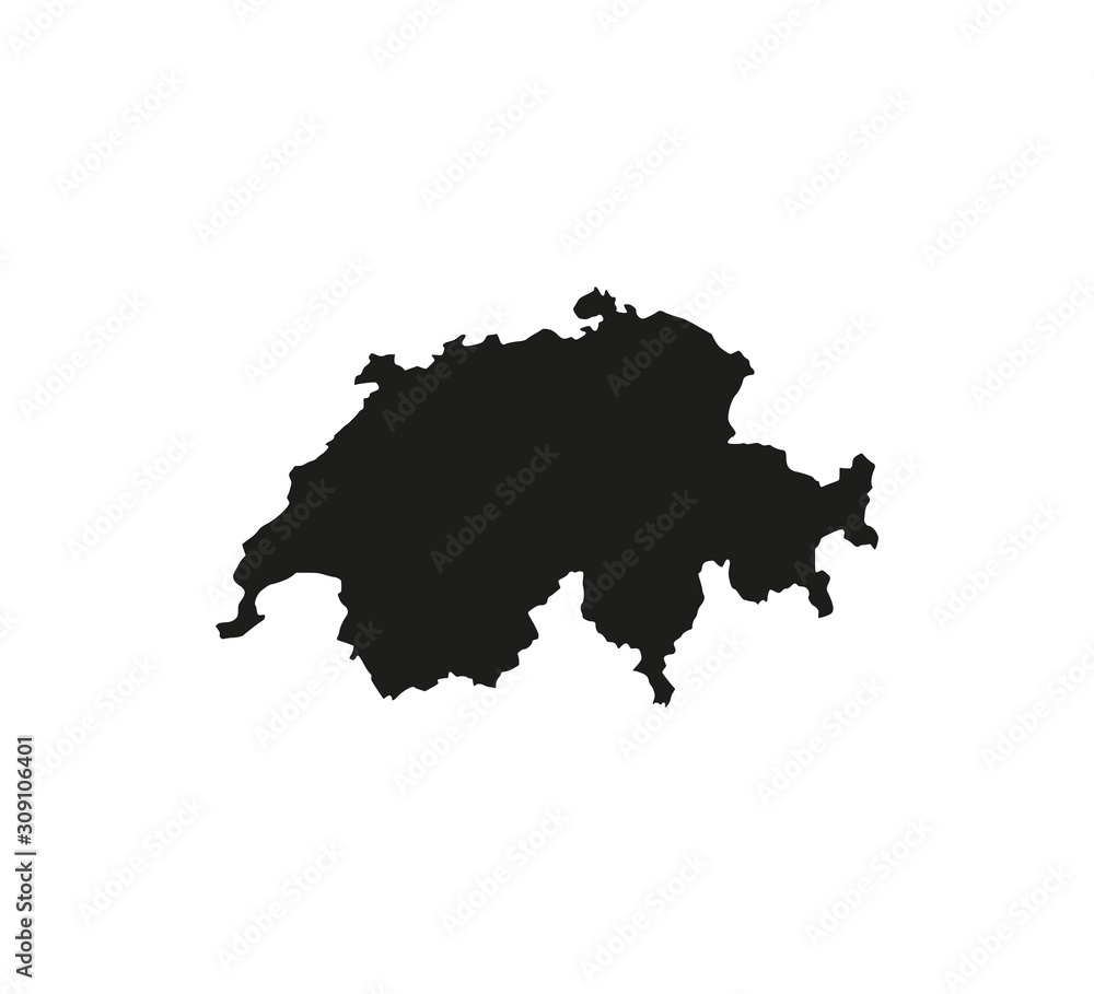 Switzerland map on white background. Vector illustration.