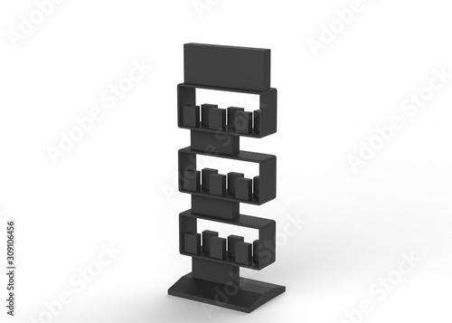 Display stand  retail display stand for product   display stands isolated on white background. 3d illustration