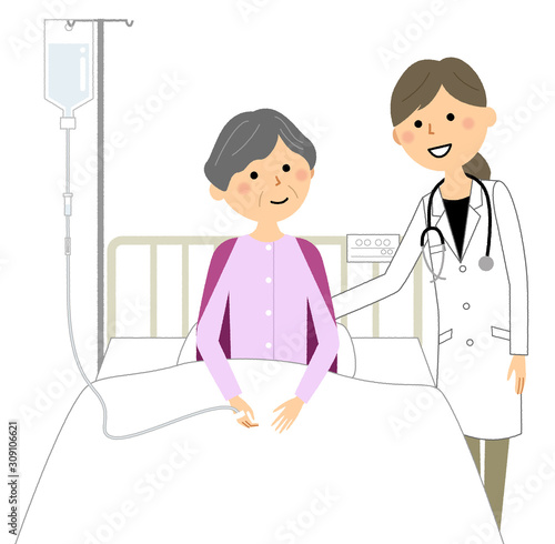 入院患者と医師